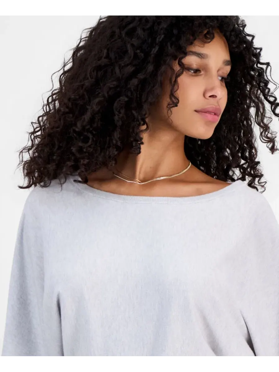 Свитер с широким рукавом Slouchy Wide-Sleeve Hooked Up by IOT — изображение 4 из 4, серый