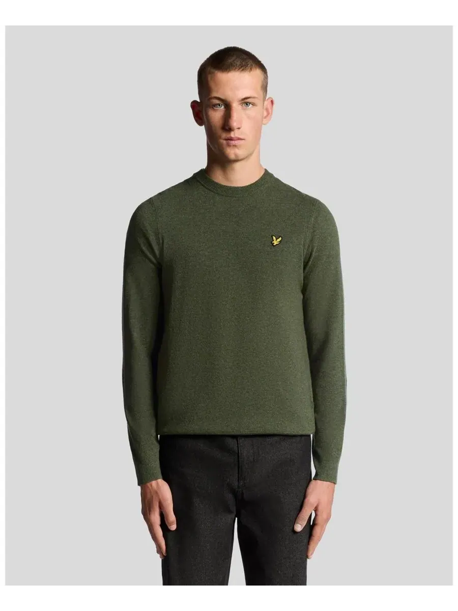 Мужской свитер с круглым вырезом из смеси овечьей шерсти Lyle & Scott, Deep Depths Marl