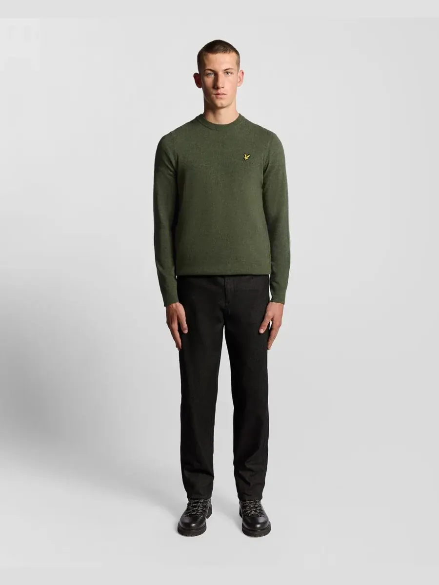 Мужской свитер с круглым вырезом из смеси овечьей шерсти Lyle & Scott, Deep Depths Marl — изображение 2 из 8
