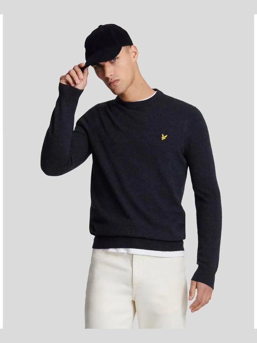 Мужской свитер с круглым вырезом из смеси овечьей шерсти Lyle & Scott
