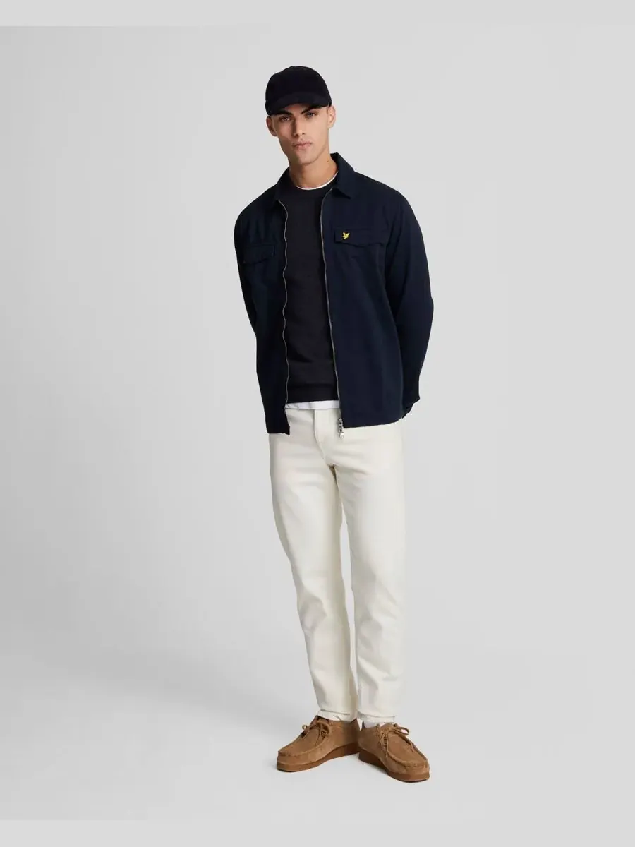 Мужской свитер с круглым вырезом из смеси овечьей шерсти Lyle & Scott — изображение 2 из 8, темный темно-синий
