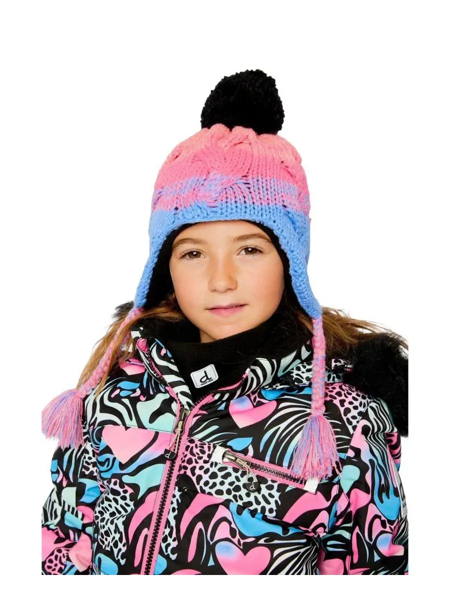 Детская зимняя шапка с помпоном Winter Peruvian Knit Hat with Pompom Gradient Deux par Deux — изображение 2 из 5