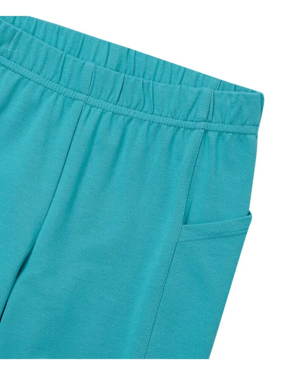 Леггинсы до щиколотки с карманами Tough Cotton Lands' End — изображение 2 из 3, синий