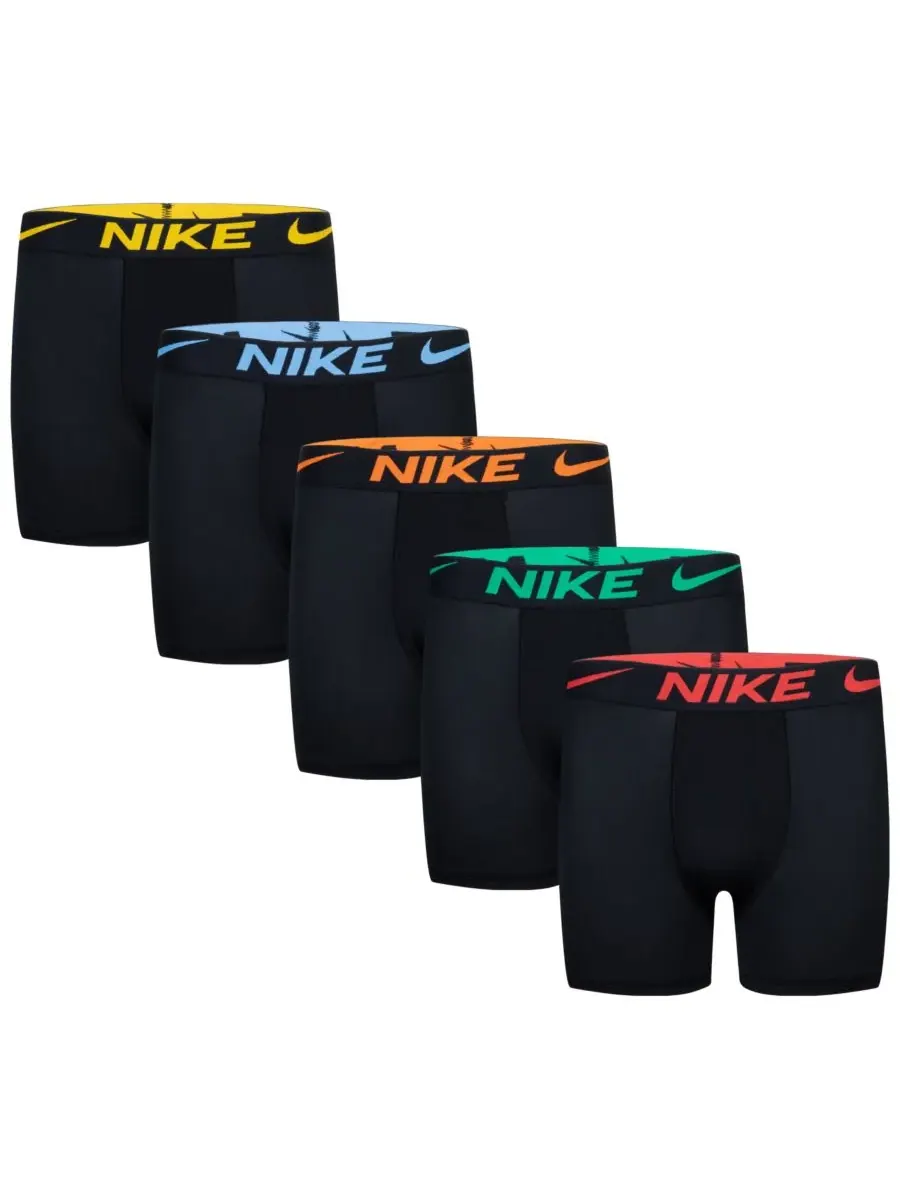 Nike Трусы-боксеры Big Boys Dri-FIT из полиэстера, яркие цвета, комплект из 5 штук