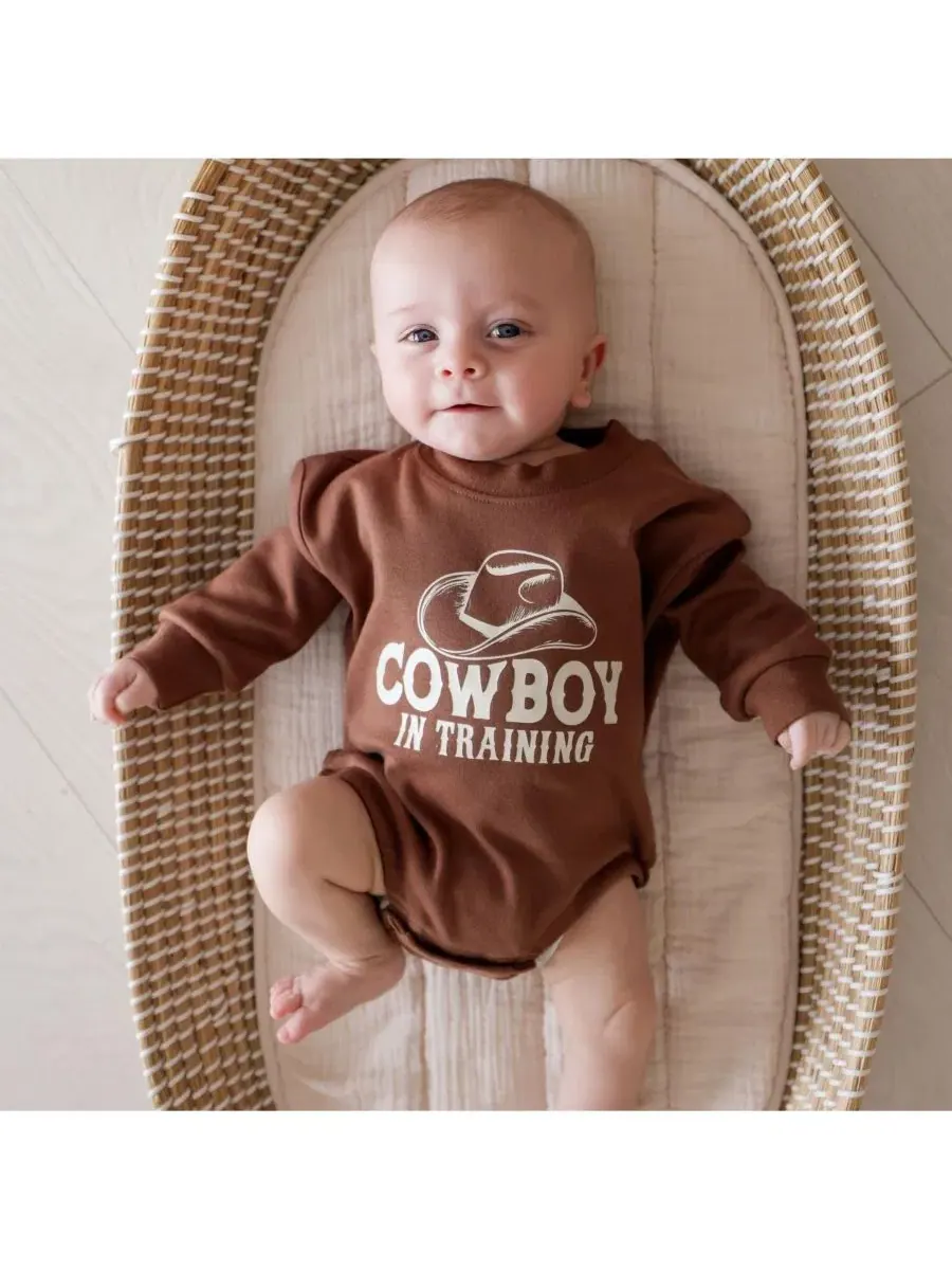 Боди-комбинезон с длинным рукавом Cowboy In Training Sweet Wink — изображение 2 из 4, коричневый