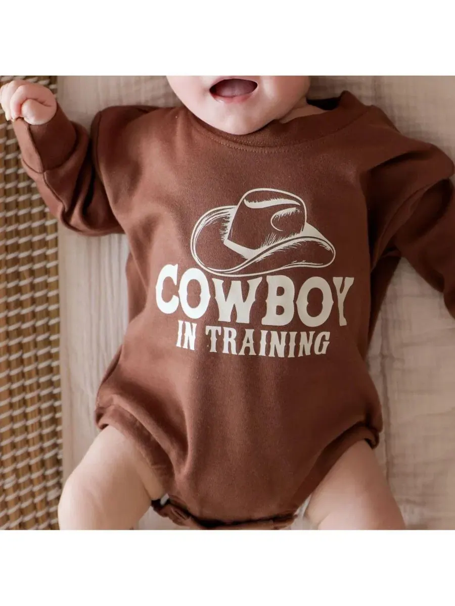 Боди-комбинезон с длинным рукавом Cowboy In Training Sweet Wink — изображение 4 из 4, коричневый