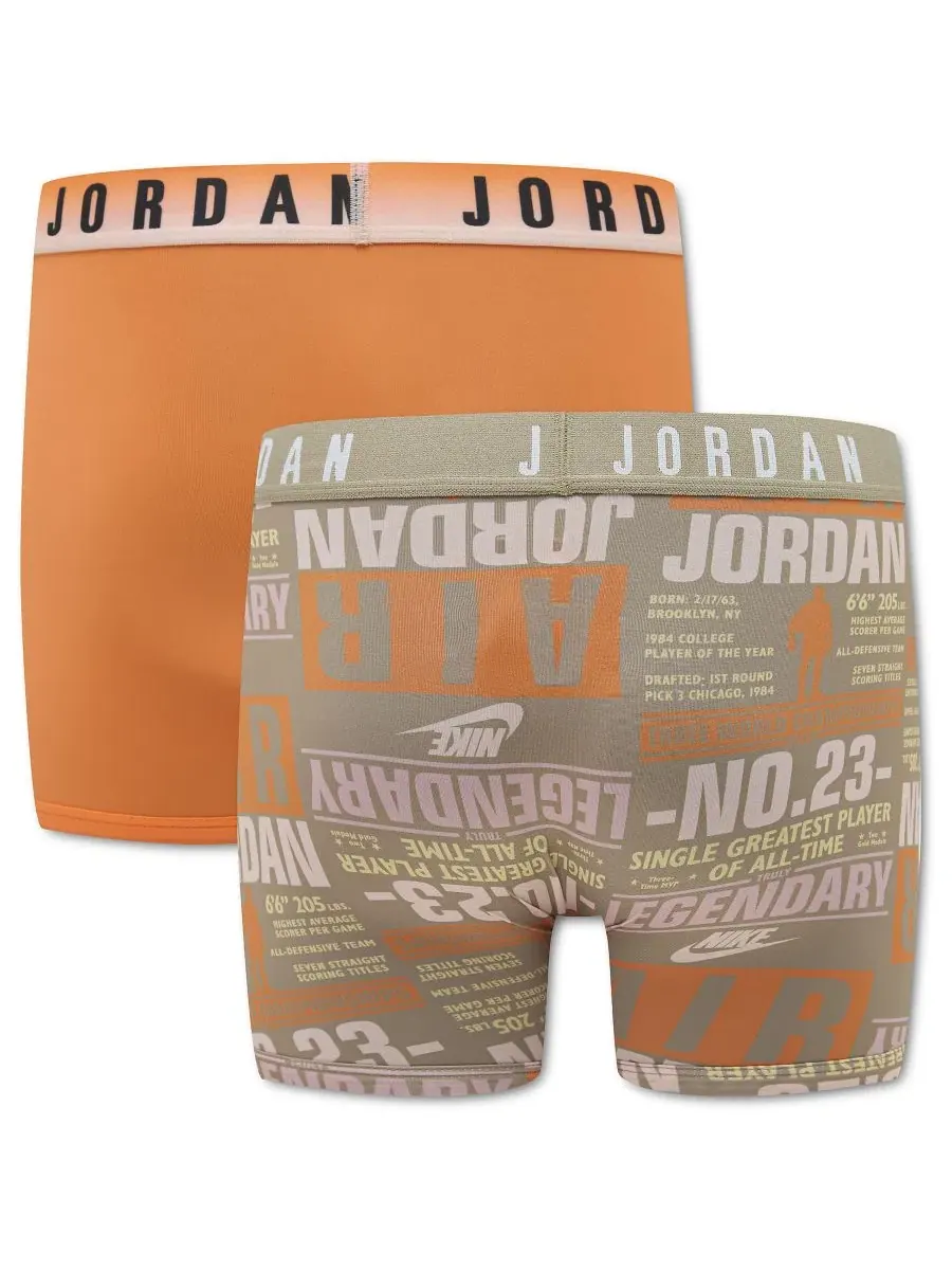Трусы-боксеры с принтом, комплект из 2 шт., Dri-FIT Jordan — изображение 2 из 4, хаки оранжевый