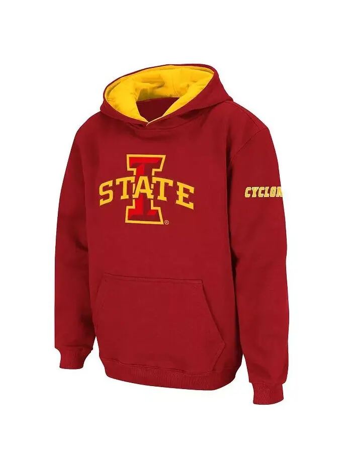 Пуловер с капюшоном и большим логотипом Big Boys Cardinal Iowa State Cyclones Stadium Athletic — красный