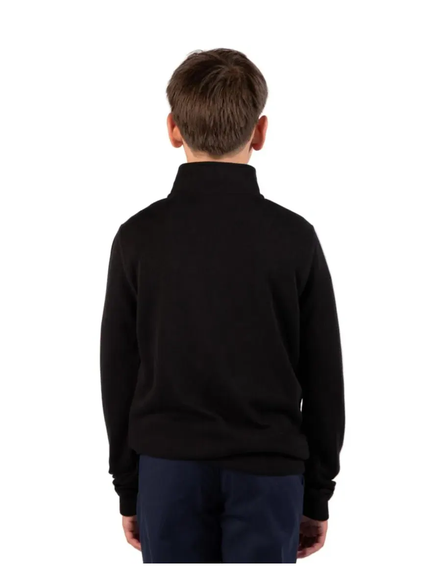 Свитшот с четверть-застежкой Boys' 8-20 French Rib Quarter Zip Tailorbyrd — изображение 2 из 4, черный