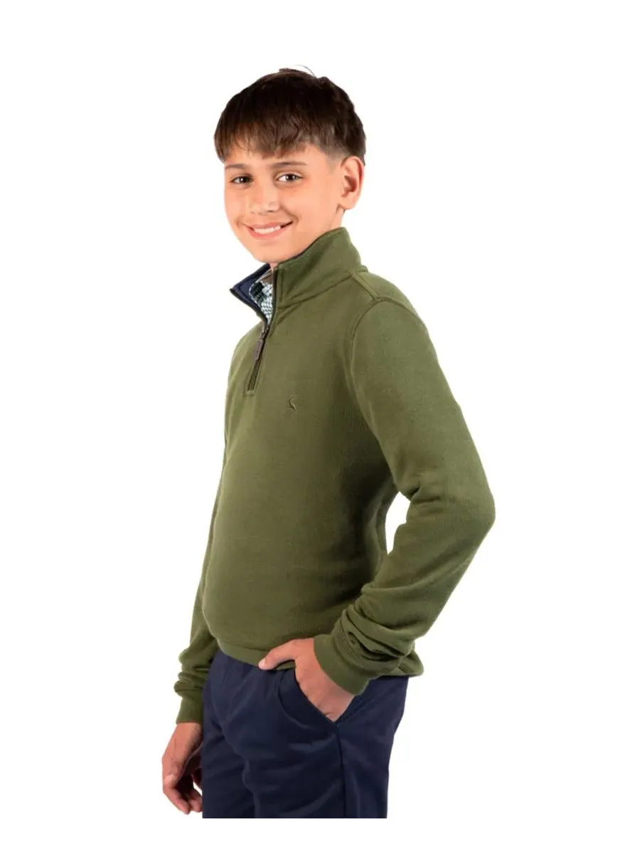 Свитшот с четвертью молнии French Rib Quarter Zip Tailorbyrd — изображение 3 из 4, зеленый