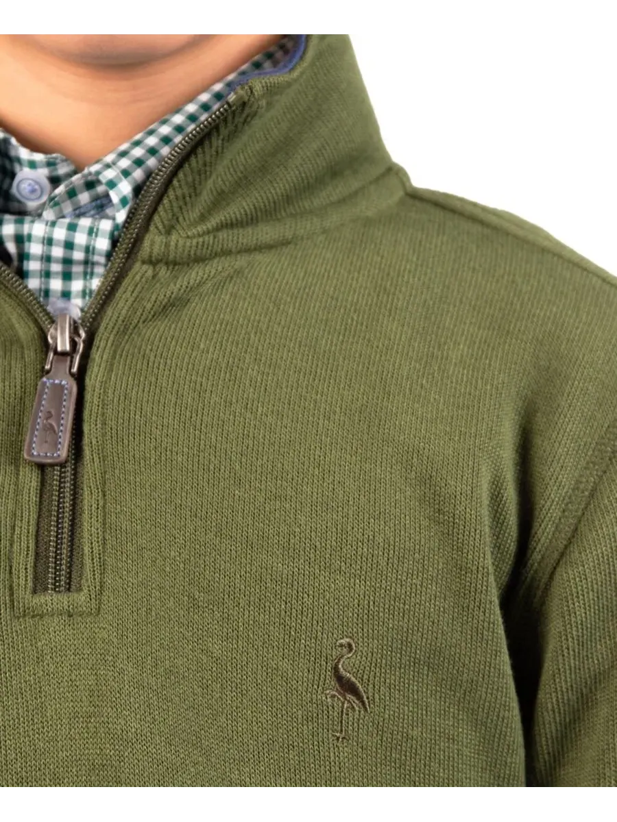 Свитшот с четвертью молнии French Rib Quarter Zip Tailorbyrd — изображение 4 из 4, зеленый