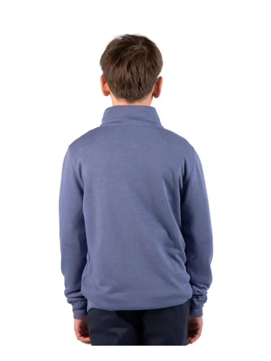 Свитшот с воротником-стойкой и четверть-молнией French Rib Quarter Zip Tailorbyrd — изображение 2 из 3, серый синий