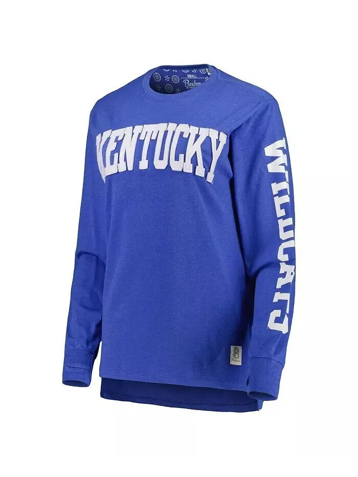 Женская футболка с длинным рукавом Royal Kentucky Wildcats Two-Hit Canyon Pressbox — изображение 2 из 4, королевский