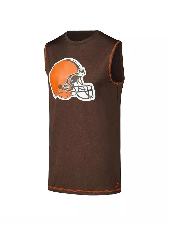 Мужская коричневая майка Cleveland Browns New Era — изображение 3 из 3, коричневый