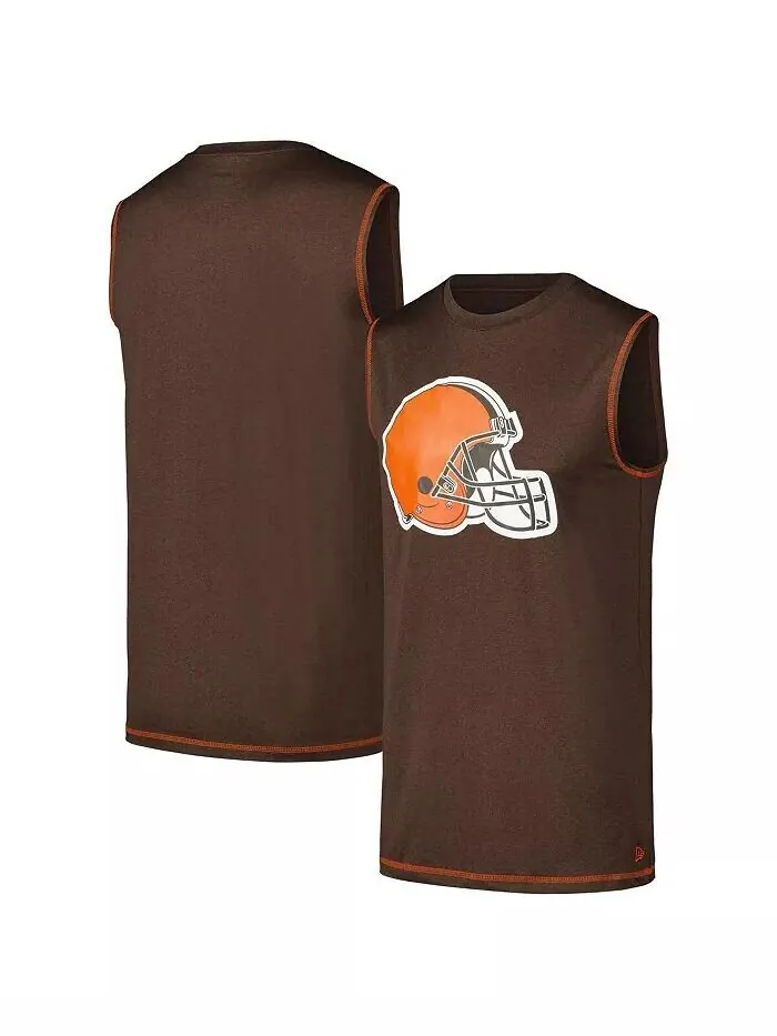 Мужская коричневая майка Cleveland Browns New Era