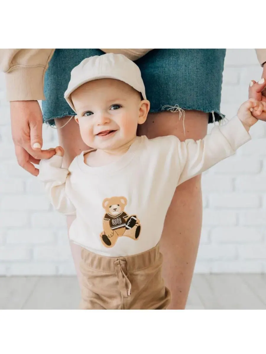 Боди-комбинезон с длинным рукавом с плюшевым мишкой Teddy Bear Patch Sweet Wink — изображение 2 из 4, прозрачный