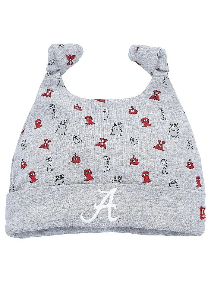 Вязаная шапка Crimson Tide Critter с манжетами для новорожденных Heather Grey Alabama Crimson Tide — изображение 1 из 1