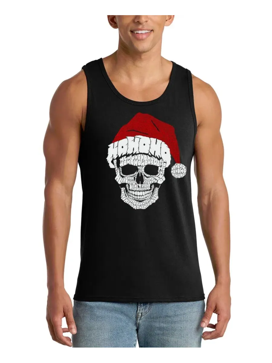 Майка с принтом Santa Skull Design LA Pop Art