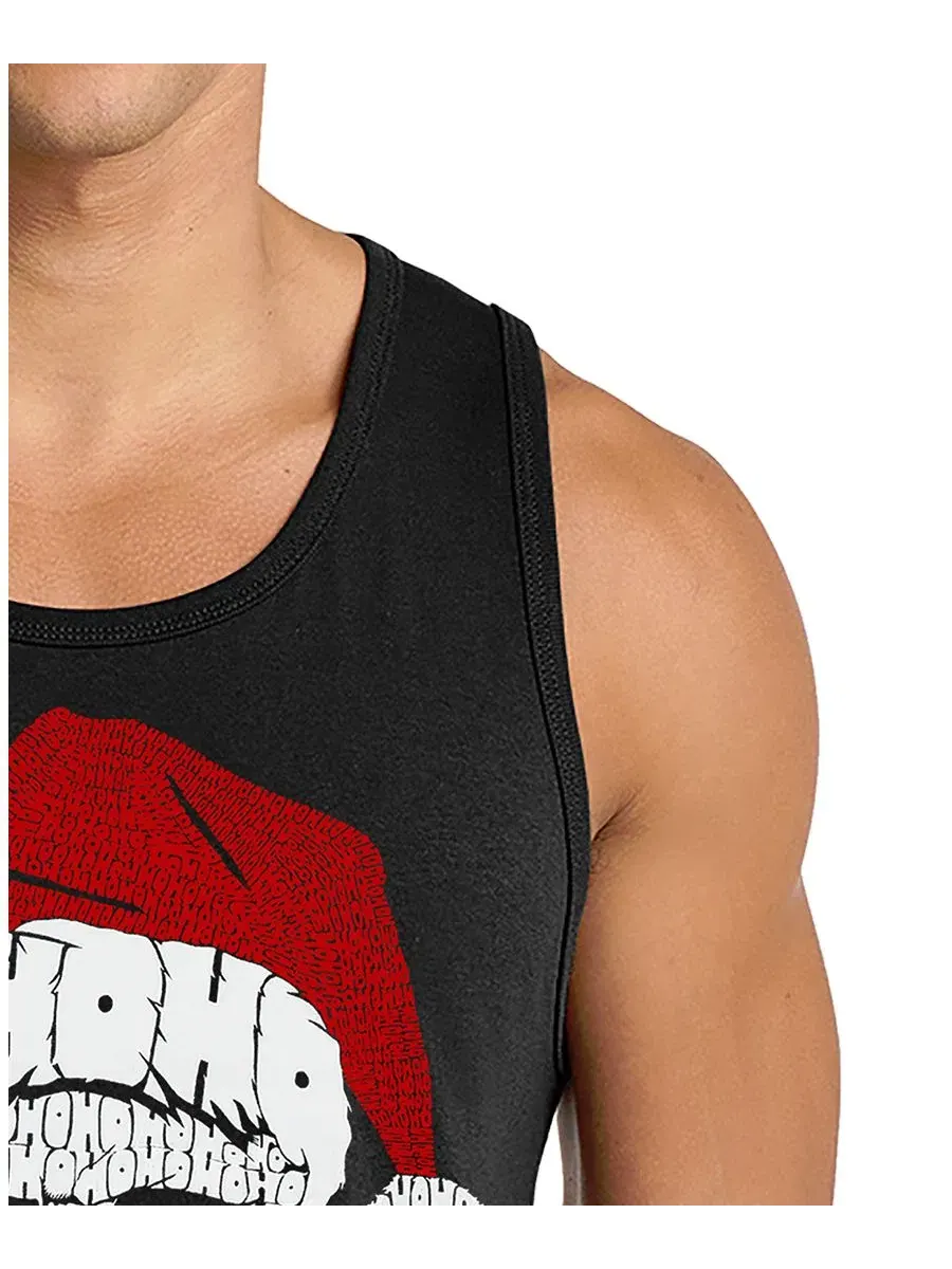 Майка с принтом Santa Skull Design LA Pop Art — изображение 2 из 4, черный