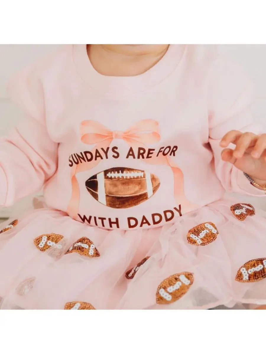 Боди-комбинезон с длинным рукавом с надписью Sundays Are For Football Sweet Wink — изображение 3 из 5, розовый