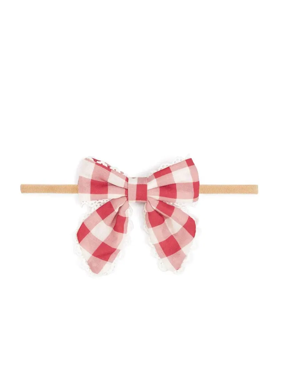 Повязка на голову с бантом Red Gingham Sweet Wink