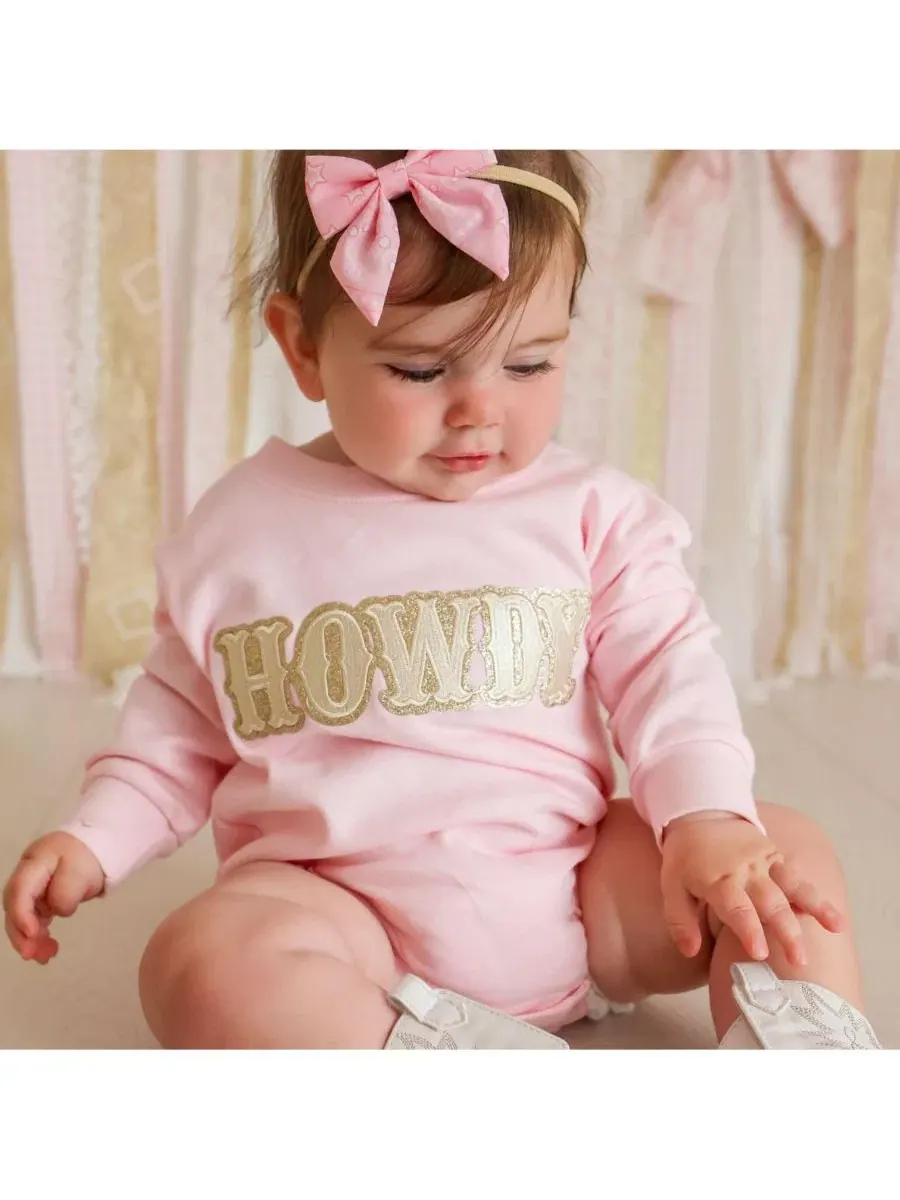 Боди-комбинезон с длинным рукавом Howdy Patch Sweet Wink — изображение 3 из 4, розовый
