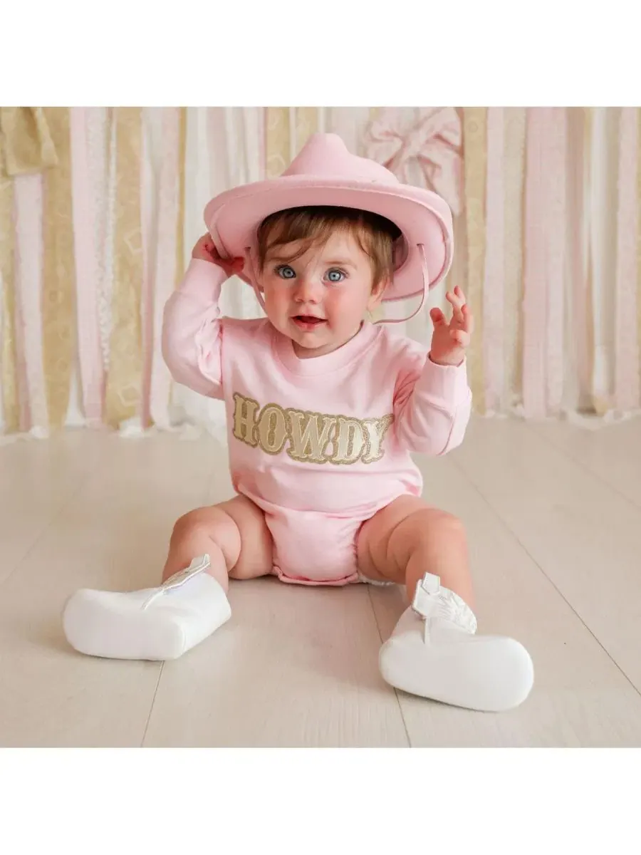 Боди-комбинезон с длинным рукавом Howdy Patch Sweet Wink — изображение 4 из 4, розовый