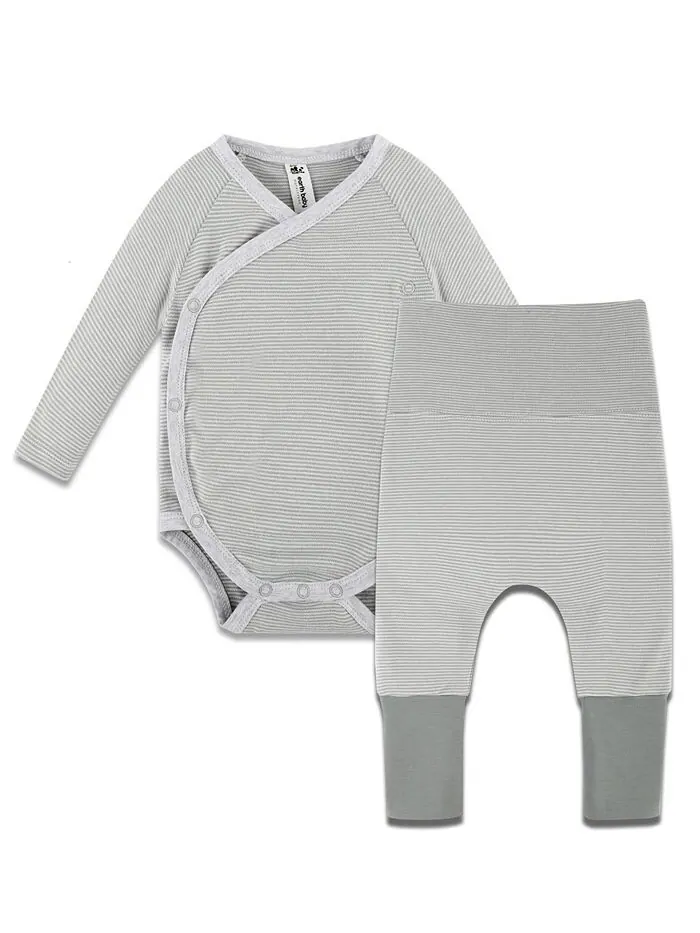 Боди и штаны для маленьких девочек, комплект из 2 предметов Earth Baby Outfitters — серебристый