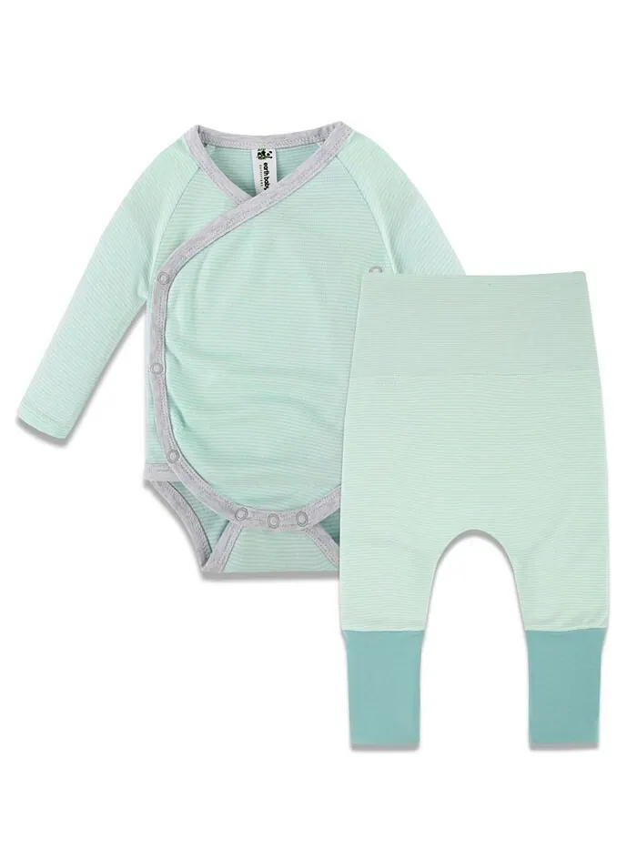 Боди и штаны для маленьких девочек, комплект из 2 предметов Earth Baby Outfitters — изображение 2 из 2, серебристый