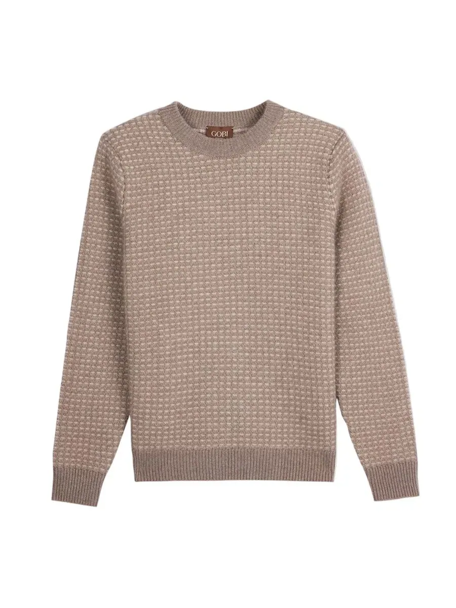 Свитер с воротником-стойкой Gobi Cashmere — изображение 4 из 6, темный бежевый