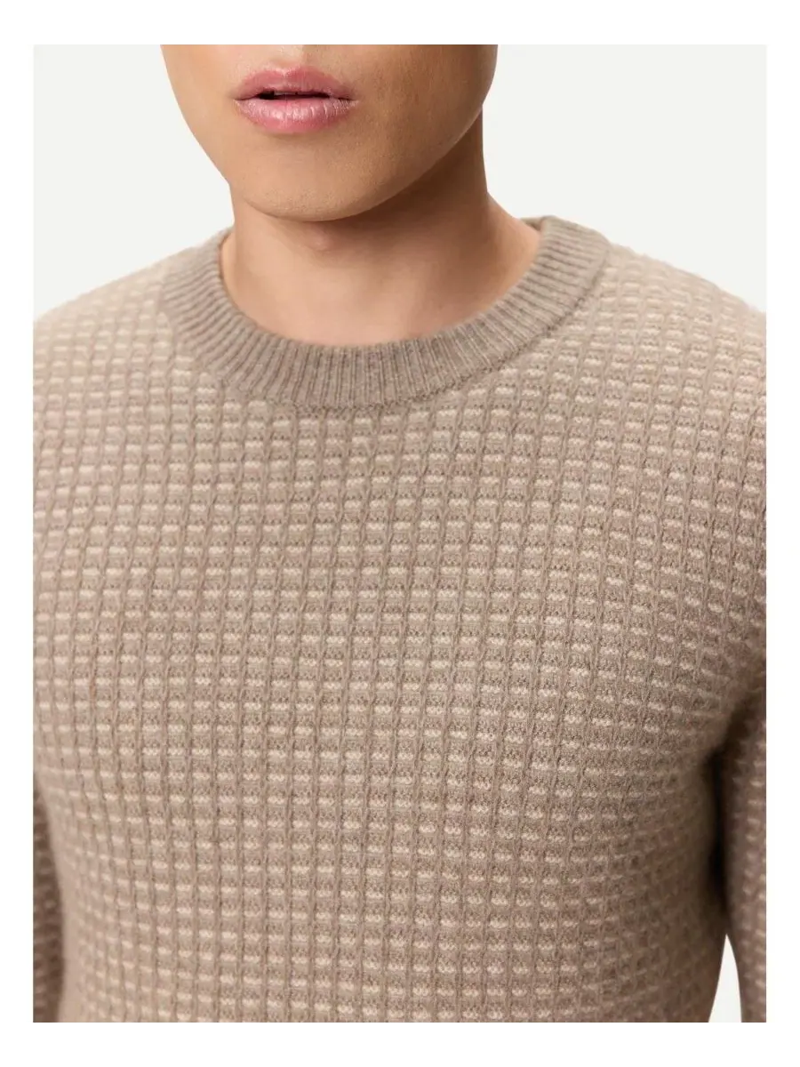 Свитер с воротником-стойкой Gobi Cashmere — изображение 6 из 6, темный бежевый
