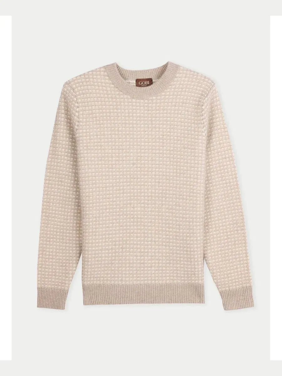 Свитер с воротником-стойкой из кашемира Gobi Cashmere — изображение 2 из 7, светлый бежевый