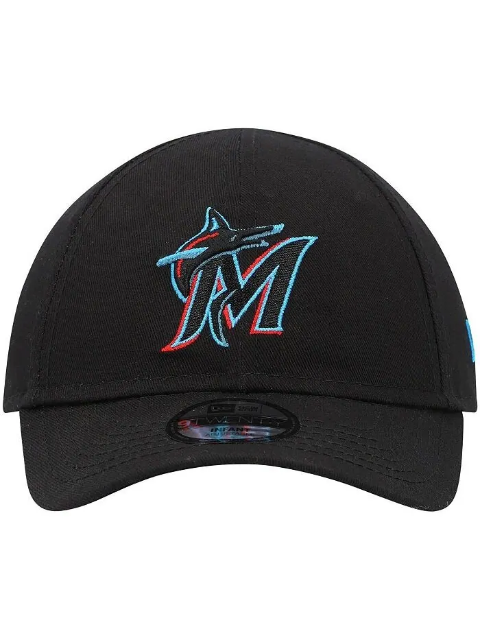 Черная шапка Miami Marlins My First 9TWENTY для новорожденных New Era — изображение 3 из 4, черный