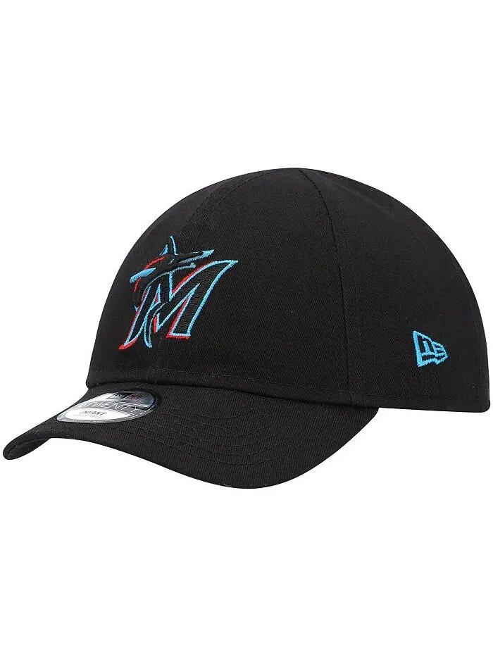Черная шапка Miami Marlins My First 9TWENTY для новорожденных New Era — изображение 4 из 4, черный