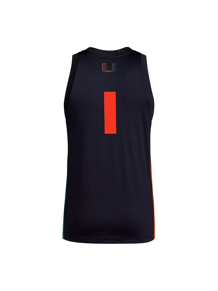 Мужская баскетбольная майка Miami Hurricanes Swingman #1 adidas — изображение 3 из 5, черный