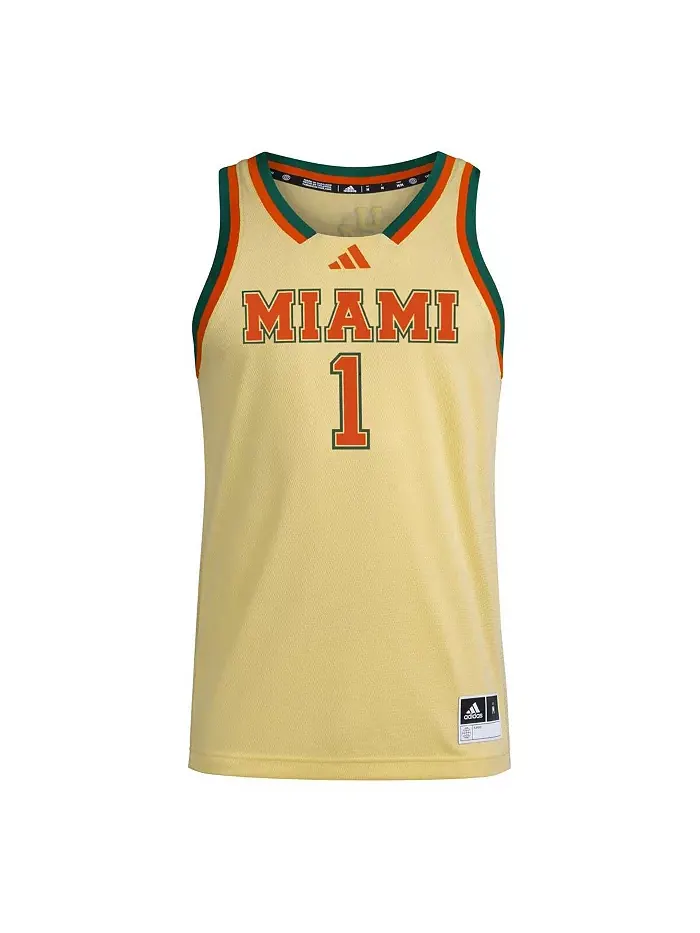 Мужская баскетбольная майка Miami Hurricanes Swingman #1 adidas — изображение 5 из 5, черный