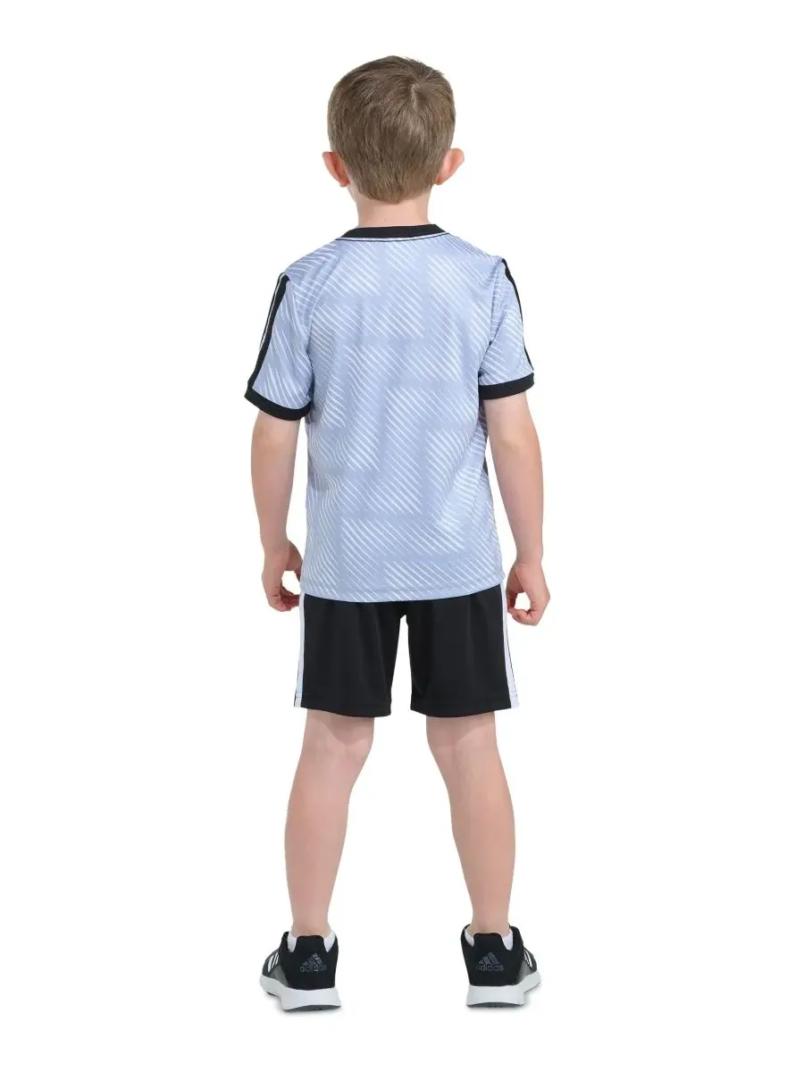 Детский комплект из футболки и шорт с принтом (2T-7), размер 2T Adidas — изображение 4 из 9, черный/синий