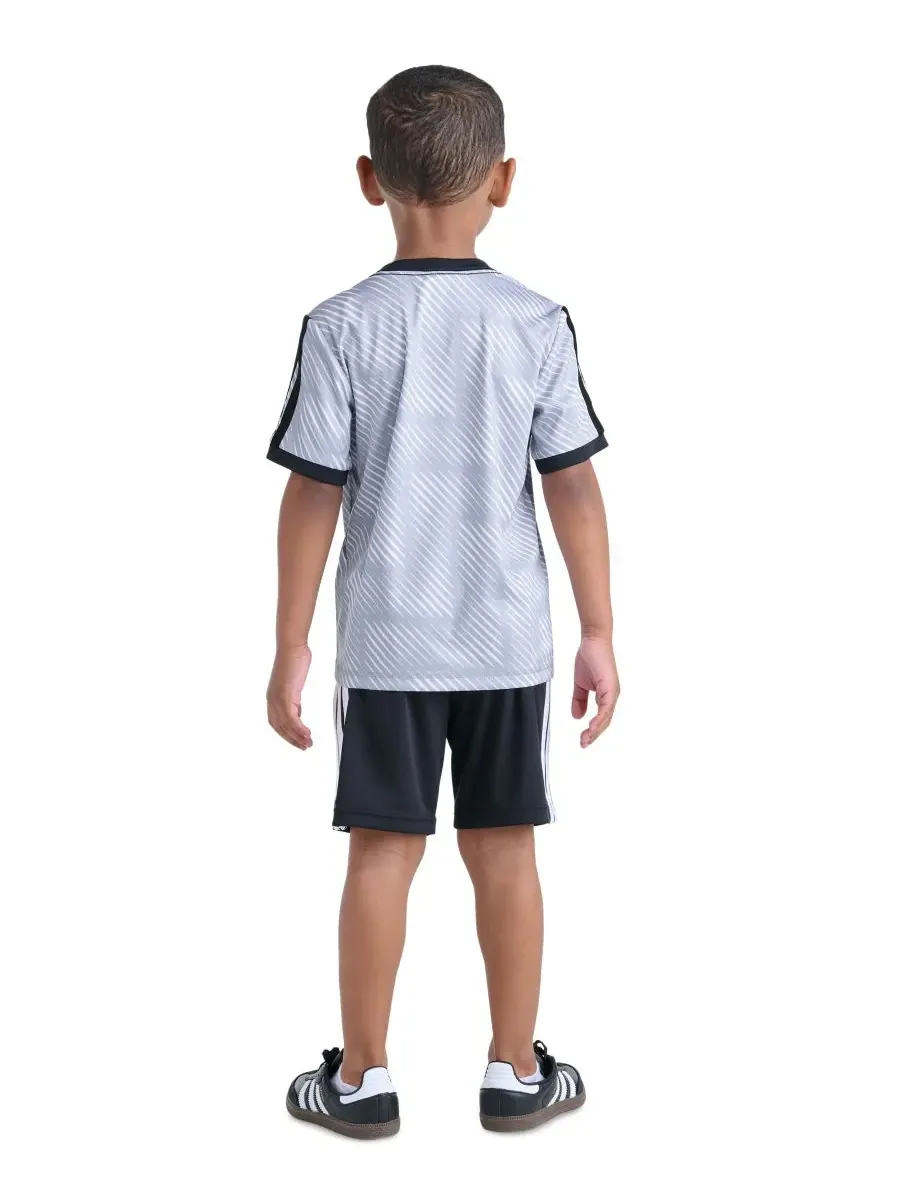 Детский комплект из футболки и шорт с принтом (2T-7), размер 2T Adidas — изображение 6 из 9, черный/синий