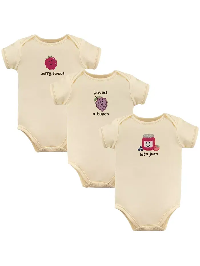 Боди для мальчиков из хлопка, 3 шт., цвет томатный, 9-12 месяцев Touched by Nature