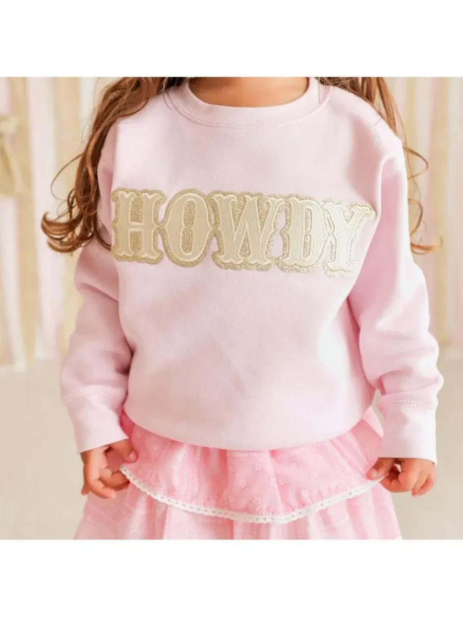 Свитшот с принтом Howdy Patch Western Sweet Wink — изображение 3 из 4, розовый