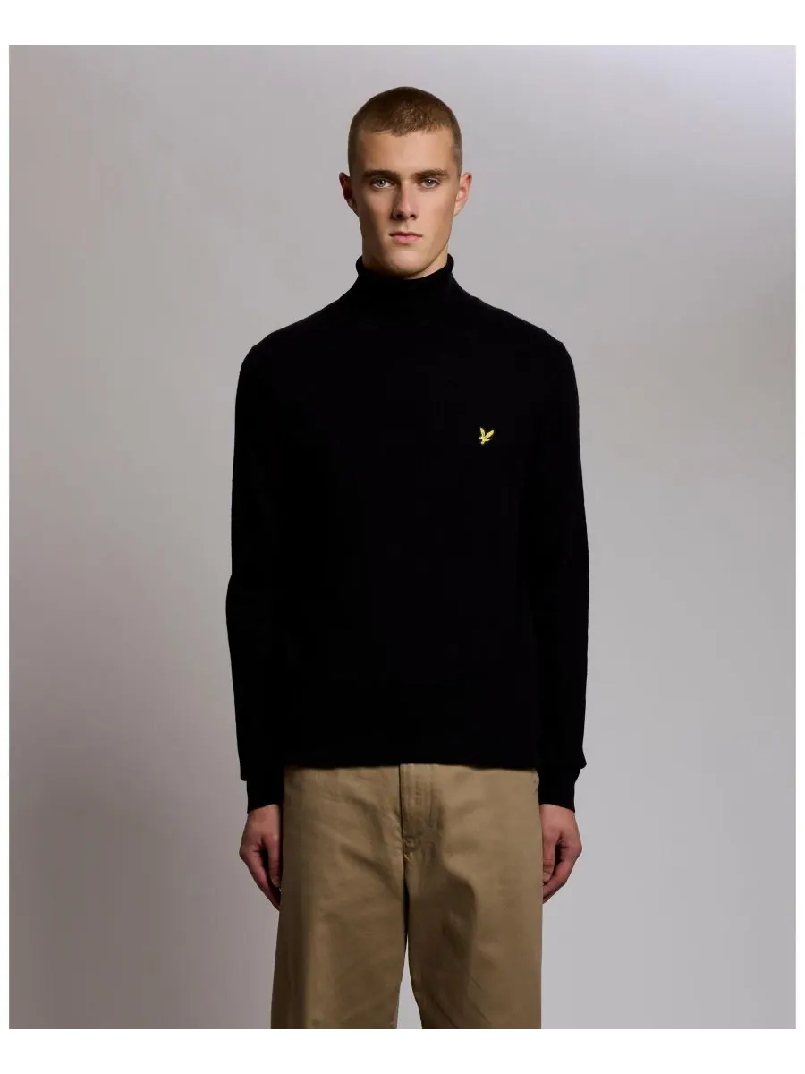 Мужской хлопковый свитер с высоким воротником из мериносовой шерсти Lyle & Scott