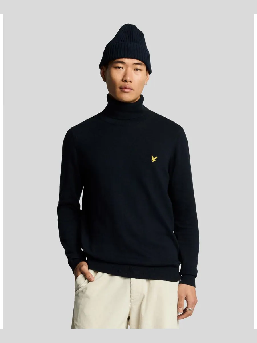 Мужской хлопковый свитер с высоким воротником из мериносовой шерсти Lyle & Scott