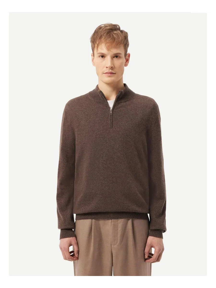 Мужской кашемировый свитер с застежкой-молнией до середины груди Gobi Cashmere