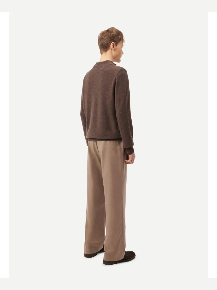 Мужской кашемировый свитер с застежкой-молнией до середины груди Gobi Cashmere — изображение 3 из 7, коричневый-черный