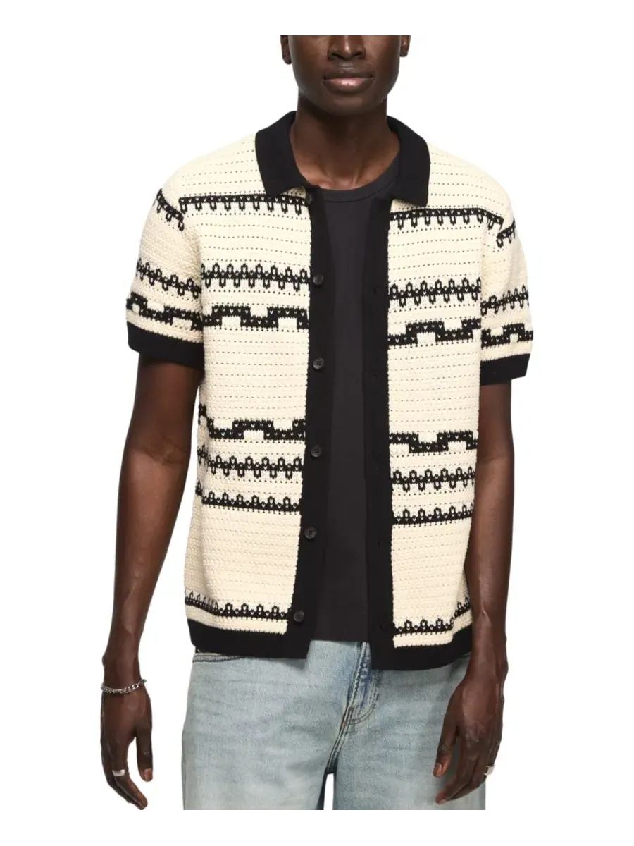 Свитер с запатентованным узором, короткий рукав Lucky Brand