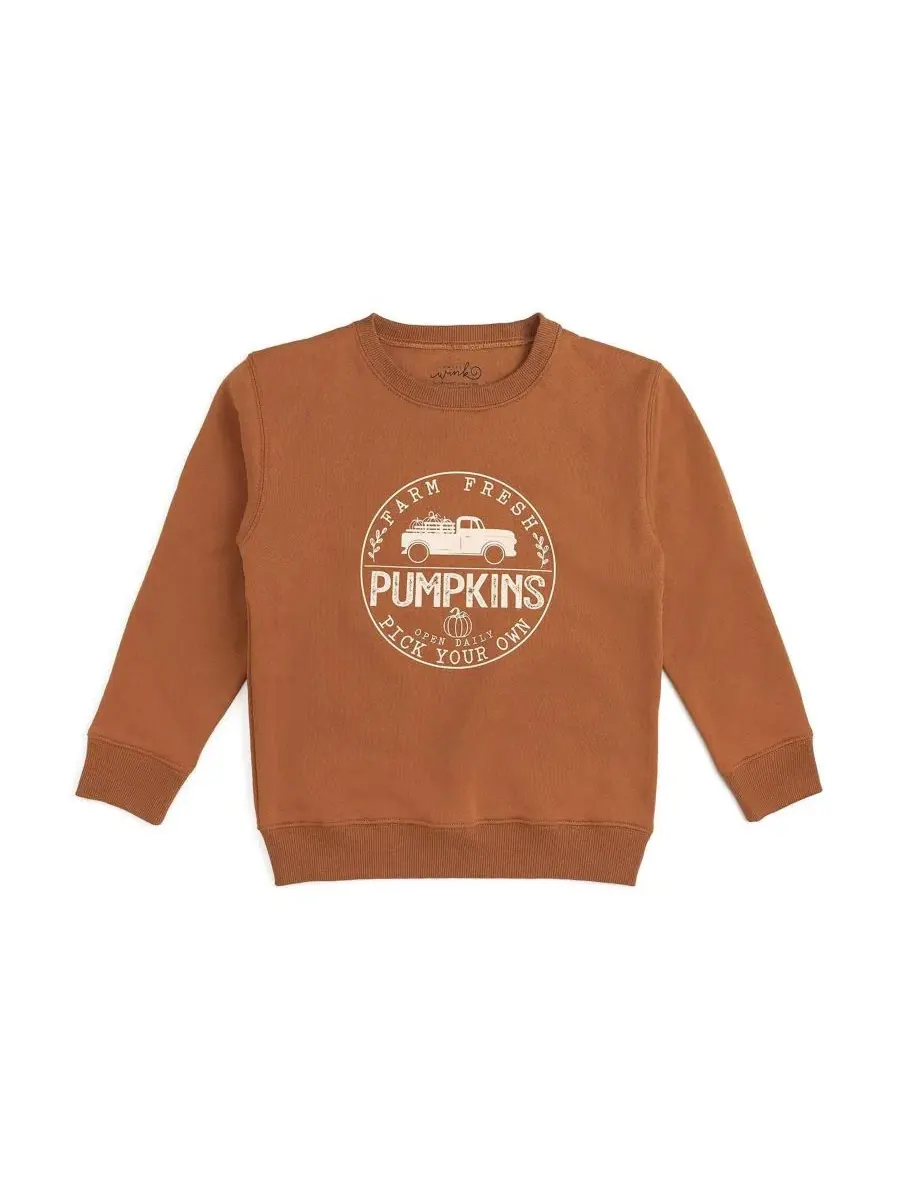 Свитшот с принтом Farm Fresh Pumpkins Sweet Wink