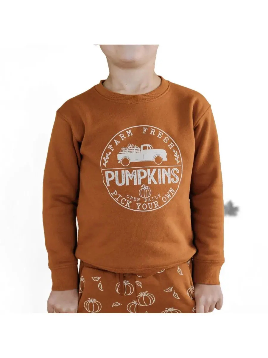 Свитшот с принтом Farm Fresh Pumpkins Sweet Wink — изображение 3 из 6, оранжевый