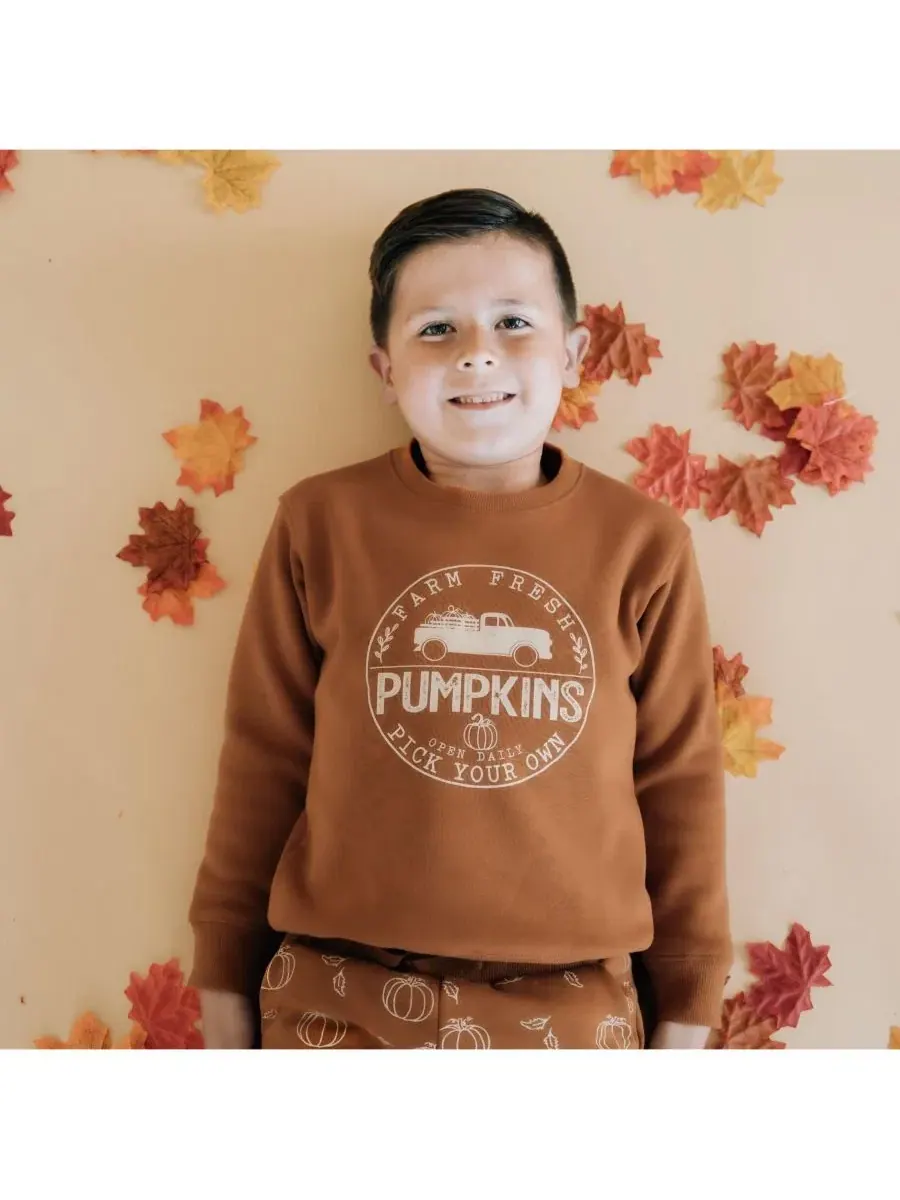 Свитшот с принтом Farm Fresh Pumpkins Sweet Wink — изображение 4 из 6, оранжевый