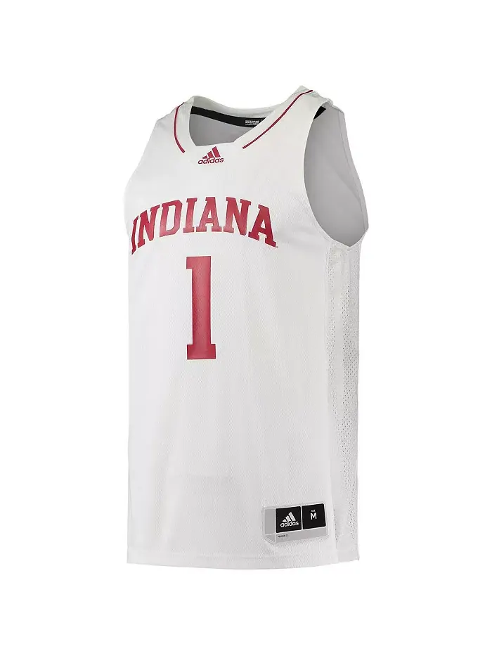 Мужская баскетбольная майка Swingman команды Indiana Hoosiers 1 adidas — изображение 2 из 3, бежевый