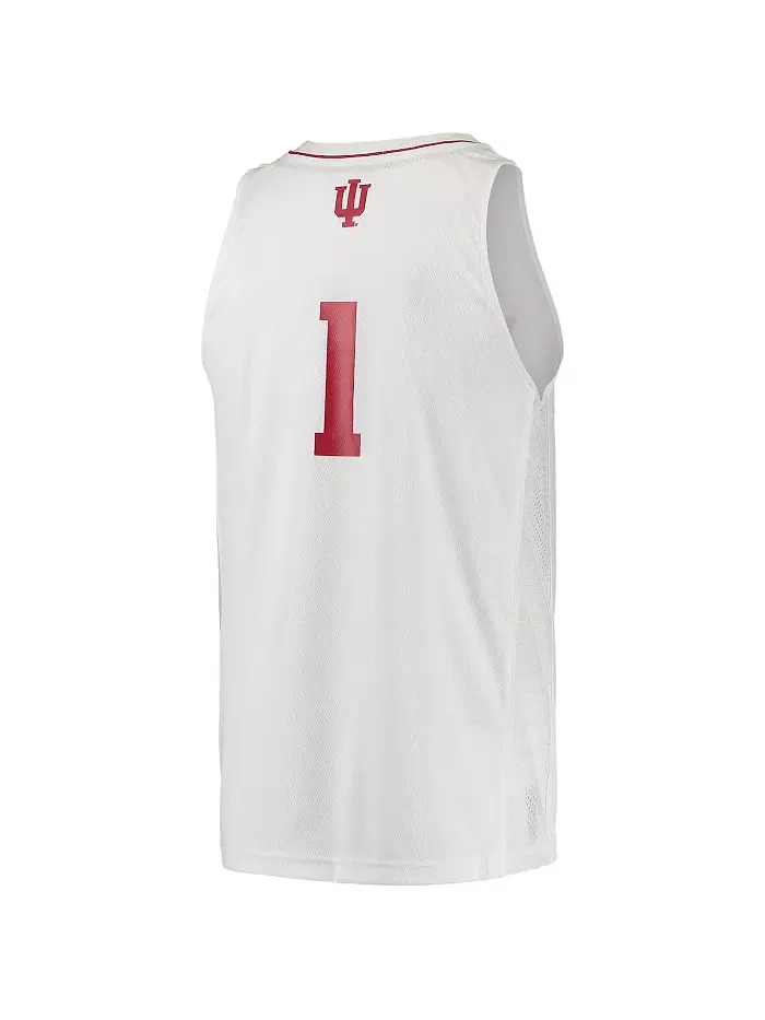 Мужская баскетбольная майка Swingman команды Indiana Hoosiers 1 adidas — изображение 3 из 3, бежевый
